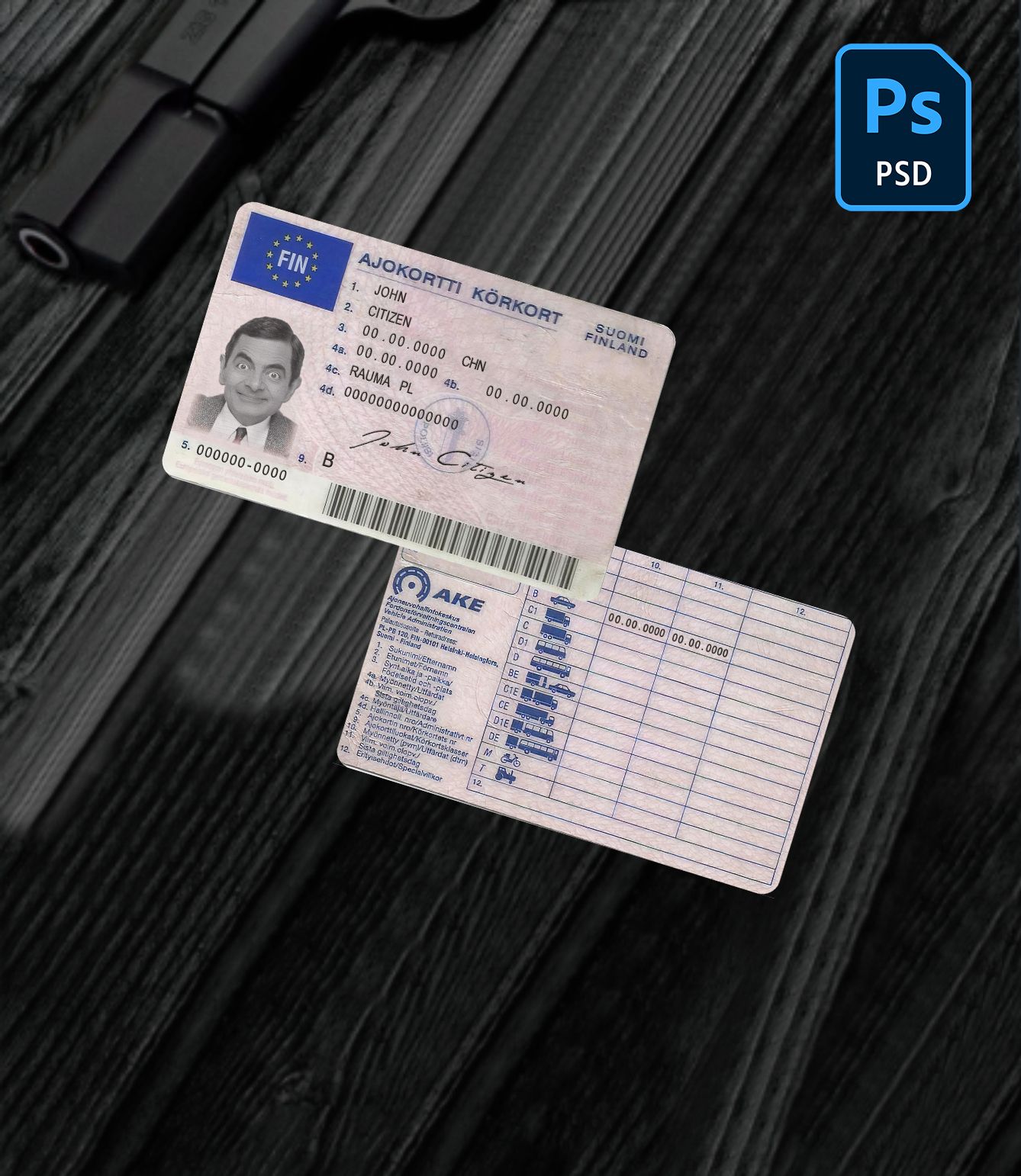 Finland driving license PSD